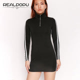 Turtleneck Racer Dress by White Market