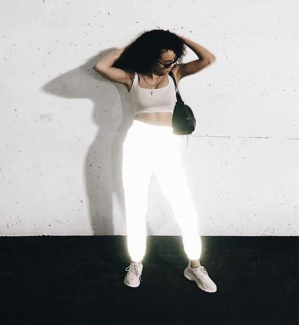 3M Reflective High Waisted Joggers by White Market
