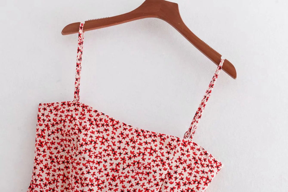 Red Floral Cami Midi Dress by White Market