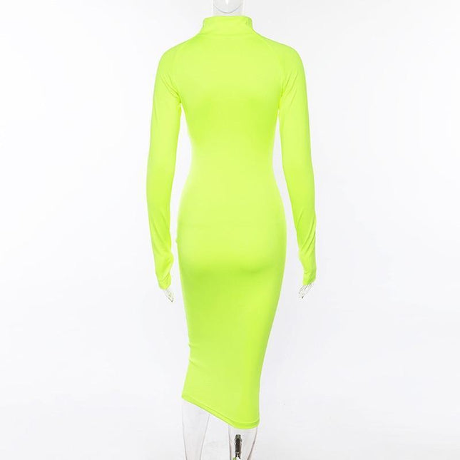 Long Sleeve Zip Up Sport Maxi Dress by White Market