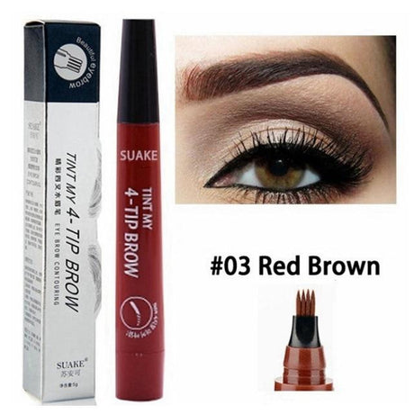 4 TIP Eyebrow Tattoo Pen - Microblading Eyebrow Pen with a Micro-Fork Tip Applicator Creates Natural Looking Brows Effortlessly by Js House