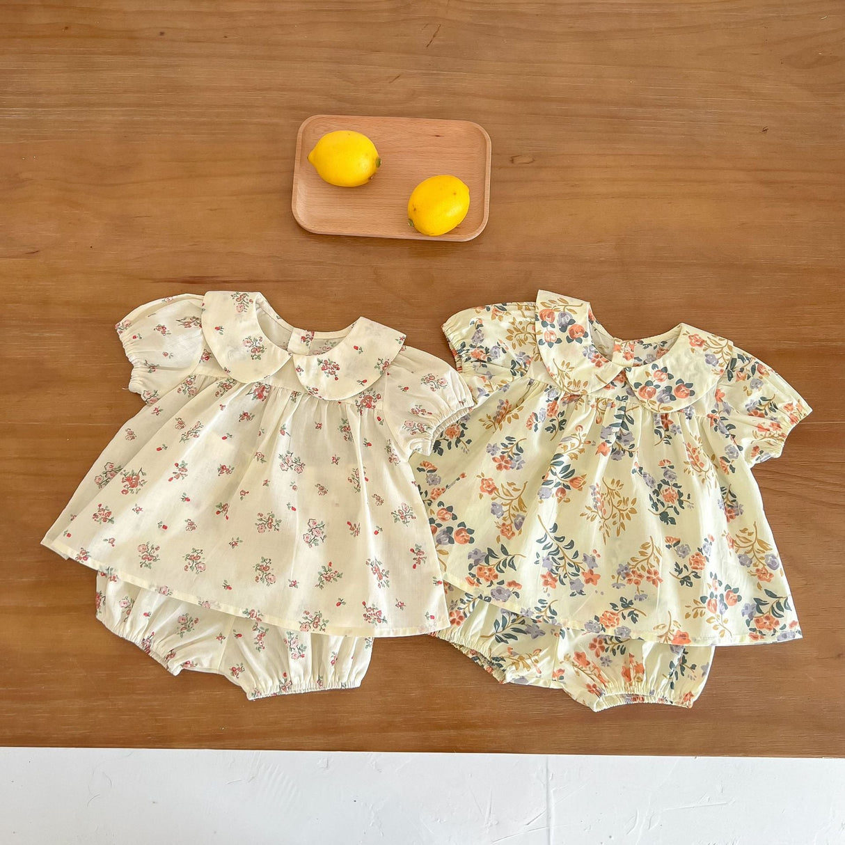 Baby Girl Floral Print Doll Collar Design Tops Combo Shorts Sets In Summer by MyKids-USA™