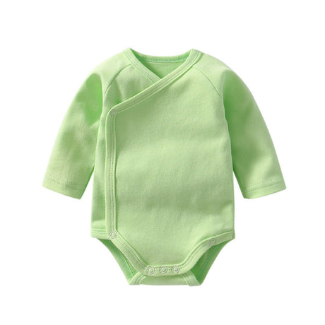 Baby Multi Color Bias Placket With Slanting Button Long Sleeve Onesies by MyKids-USA™