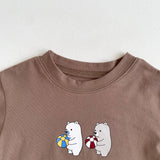 Baby Cartoon Print Tops With Waffle Fabric Strap Onesies Sets by MyKids-USA™