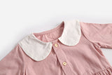 Baby Girl Doll Collar Design Solid Color Long Sleeve Onesies With Buttons by MyKids-USA™