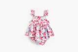 Baby Girl Flower Pattern Sling Loose Tops With Shorts Sets by MyKids-USA™