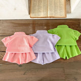 Baby Solid Color Polo Neck Summer Clothing Sets by MyKids-USA™