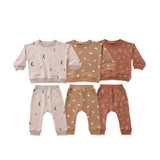 Baby Western Print Pattern Long Sleeve Casual Hoodie Sets Home Clothes by MyKids-USA™