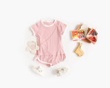 Baby Solid Color Neck Color Matching Design Sports Sets In Summer by MyKids-USA™