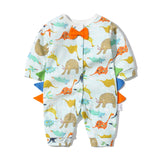 Baby Boy Dinosaur Pattern Bow Tie Patched Design Snap Button Romper Jumpsuit by MyKids-USA™