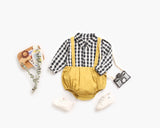 Baby Boy 1pcs Plaid Pattern False 1 Pieces Design Lapel Bodysuit Onesies by MyKids-USA™