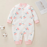 Baby Cartoon Pattern Button Front Design Long Sleeves Cotton Romper by MyKids-USA™