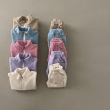 Baby Solid Color Double Sided Fleece Stand Collar Sweater Sets by MyKids-USA™