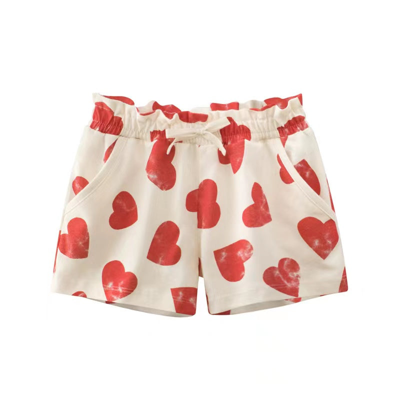 Baby Girl Print Pattern Bow Decoration Short Pants In Summer Outfit Wearing by MyKids-USA™