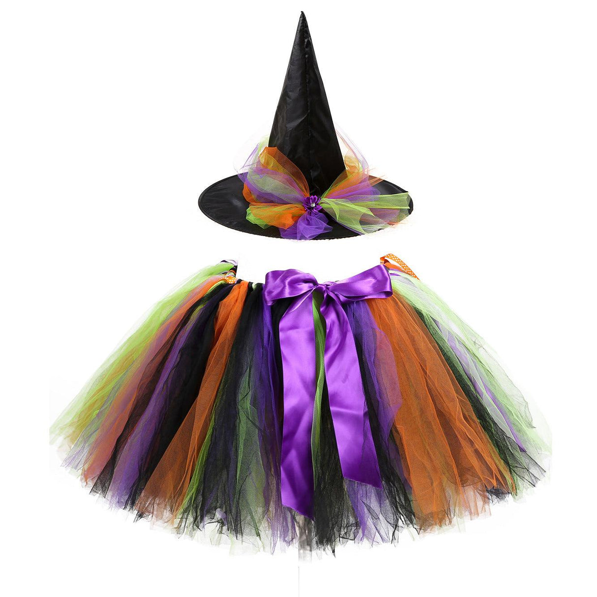 Children’s Halloween Witch Cosplay Hat Skirt Wings 1-Piece Sets by MyKids-USA™ - Vysn