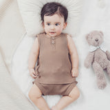 Baby Soft Cotton Sleeveless Vest With Shorts Sets by MyKids-USA™