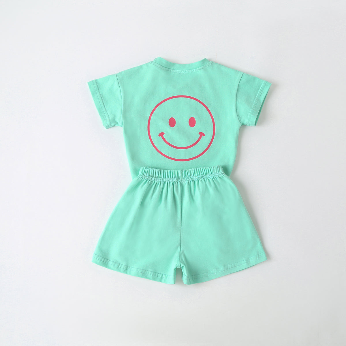 Baby Smiley & Slogan Print Tops Combo Shorts Korean Style Sets by MyKids-USA™