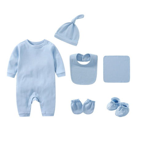 Newborn Solid Color Romper Hat, Bib, Gloves, Footwear, Square Scarf Sets by MyKids-USA™