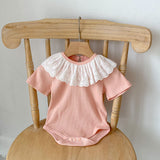 Baby Girl Solid Color Onesies With Cardigan In Summer by MyKids-USA™