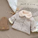 Baby Plaid Graphic Single Breasted Design Thickened Warm Winter Cotton Coat by MyKids-USA™