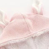 Baby Solid Color Bunny Ear Patched Hat Design Button Front Knitted Sweater Cardigan by MyKids-USA™