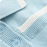 Baby Solid Color Quarter Button Design Lapel Knitted College Style Rompers by MyKids-USA™