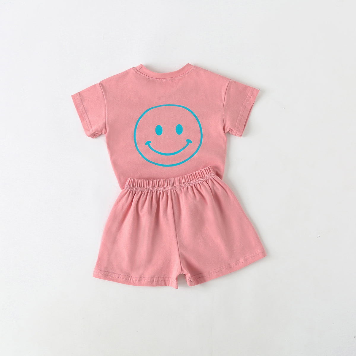 Baby Smiley & Slogan Print Tops Combo Shorts Korean Style Sets by MyKids-USA™