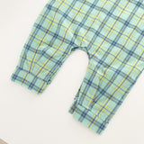 Baby Boy Classic Plaid Pattern Lapel Design Long Sleeve Rompers by MyKids-USA™