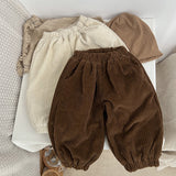 Baby Solid Color Corduroy Fabric Loose Lantern Pants In Autumn by MyKids-USA™