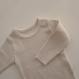 Baby Solid Color Pit Strip Fabric Long Sleeve Bodysuit by MyKids-USA™