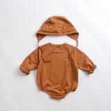 Baby 1pcs Cartoon Print Pattern Long Sleeved Cotton Triangle Onesies With Hat by MyKids-USA™