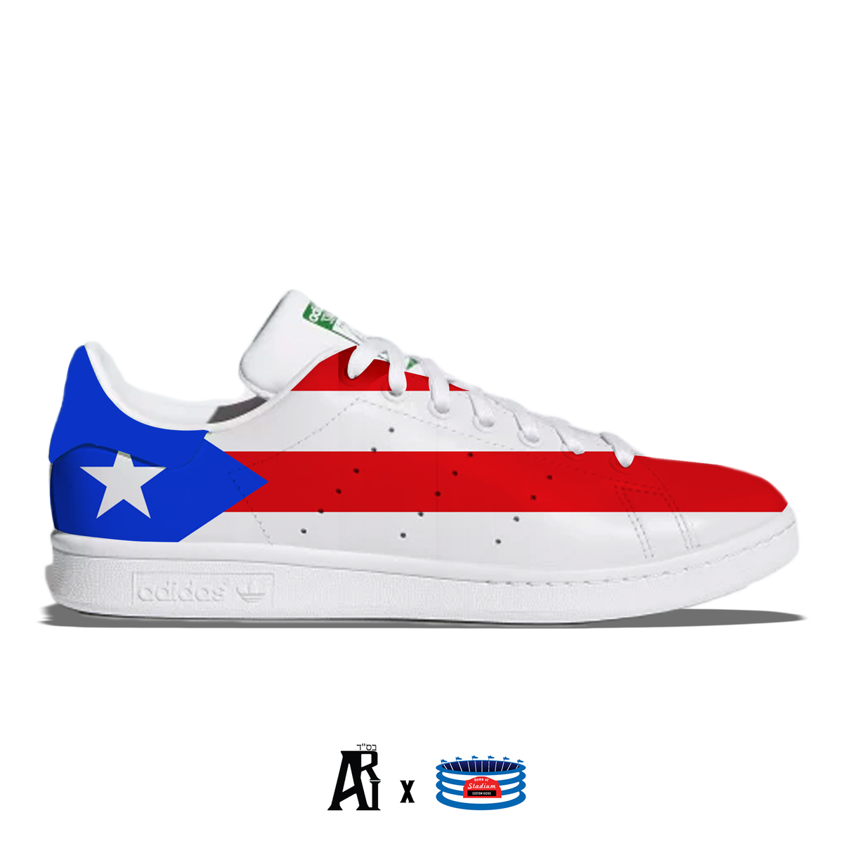 "Puerto Rico" Adidas Stan Smith Casual Shoes by Stadium Custom Kicks