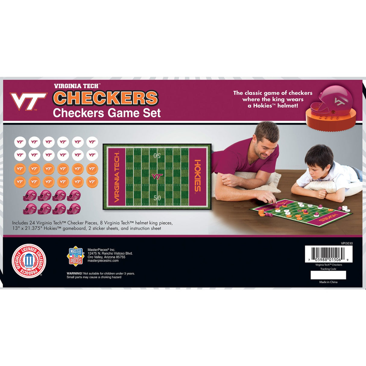 Virginia Tech Hokies Checkers Board Game by MasterPieces Puzzle Company INC