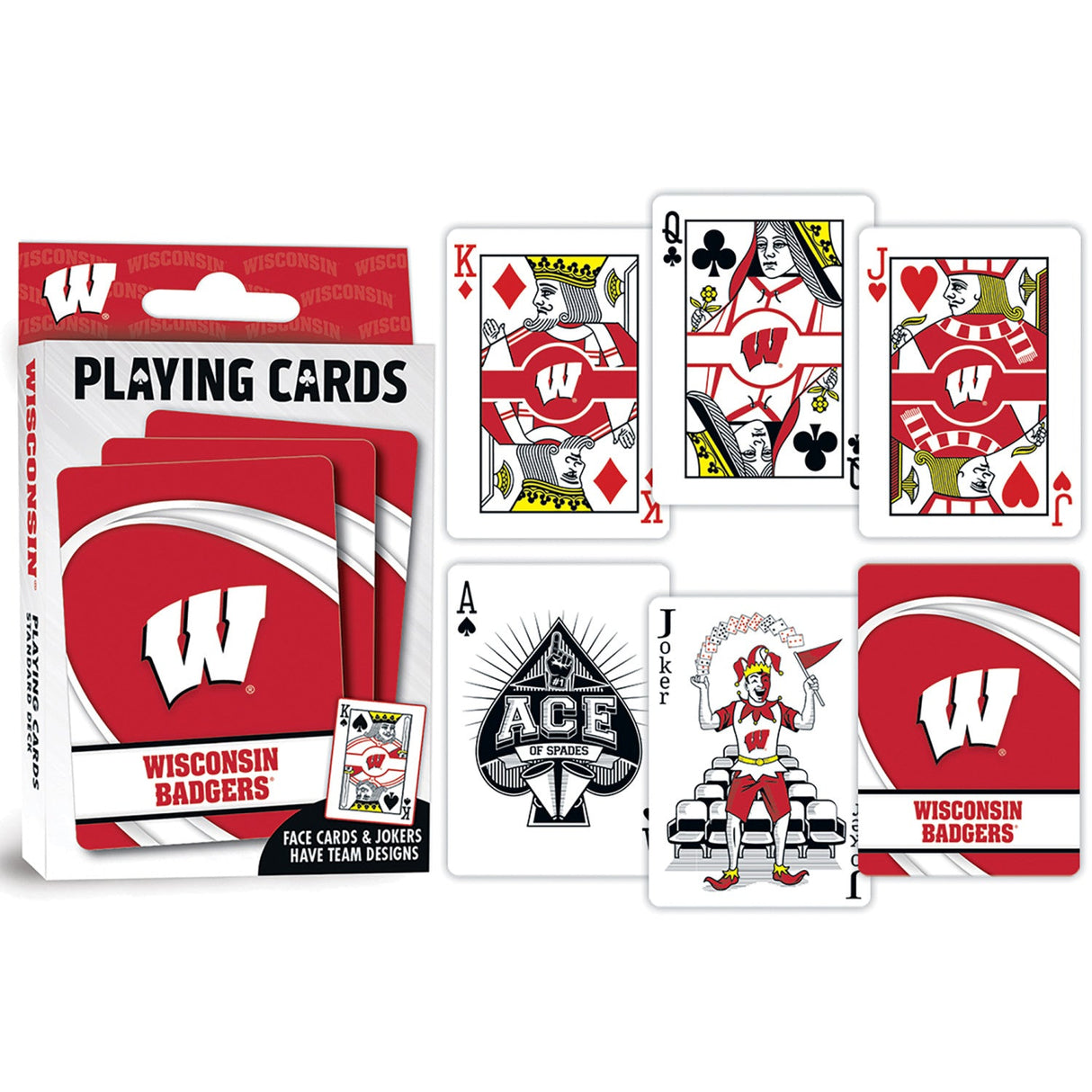 Wisconsin Badgers Playing Cards - 54 Card Deck by MasterPieces Puzzle Company INC