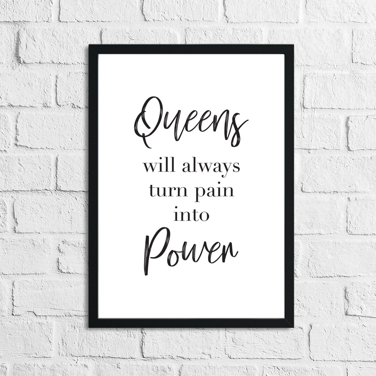 Queens Will Always Turn Pain Into Power Inspirational Wall Decor Quote Print by WinsterCreations™ Official Store