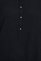 Grand & Green V-Neck Rhinestone Button Detail 3/4th Bishop Sleeves with Elastic Cuffs Rayon Top by Curated Brands