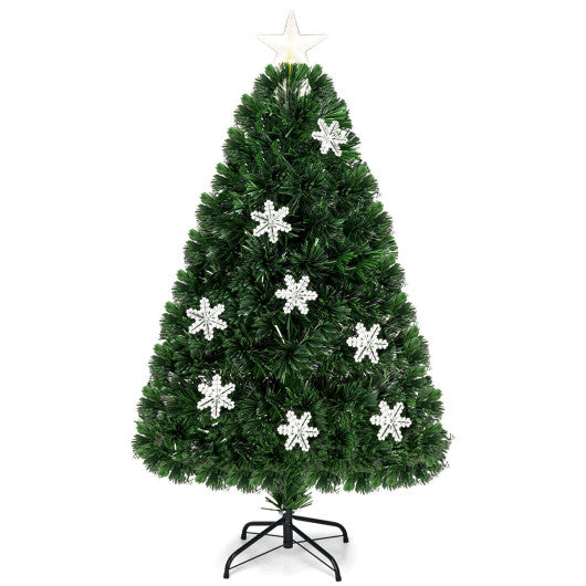 LED Optic Artificial Christmas Tree with Snowflakes-4 Feet