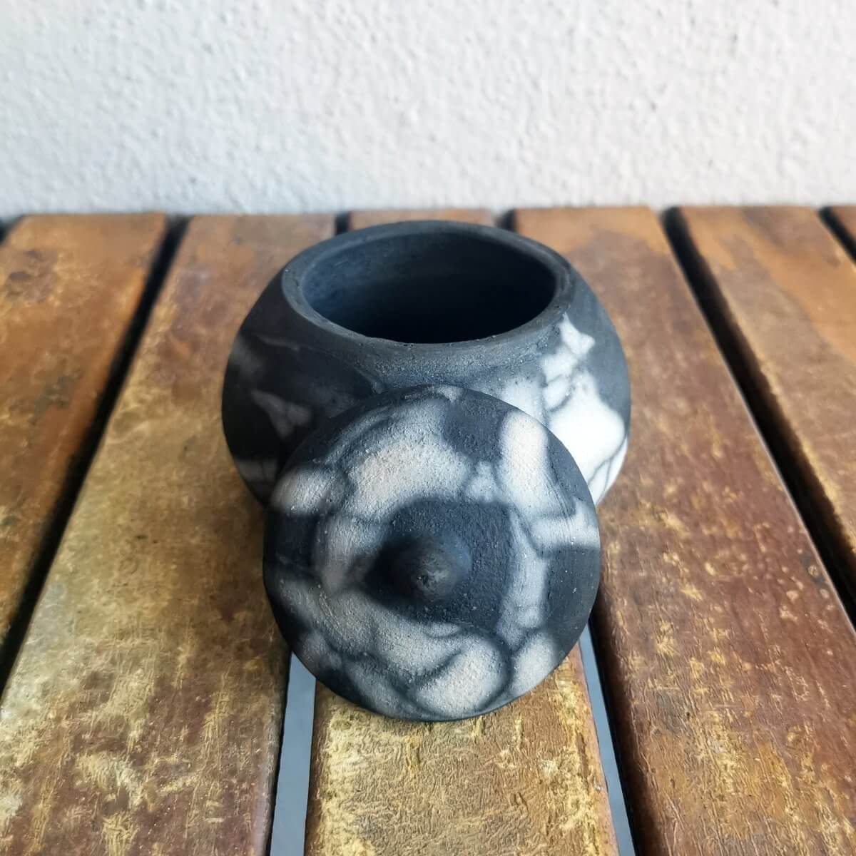 RAAQUU AI Mini Raku Pottery Urn for Remains - 3.4 oz capacity for child, pet, dog, cat by RAAQUU