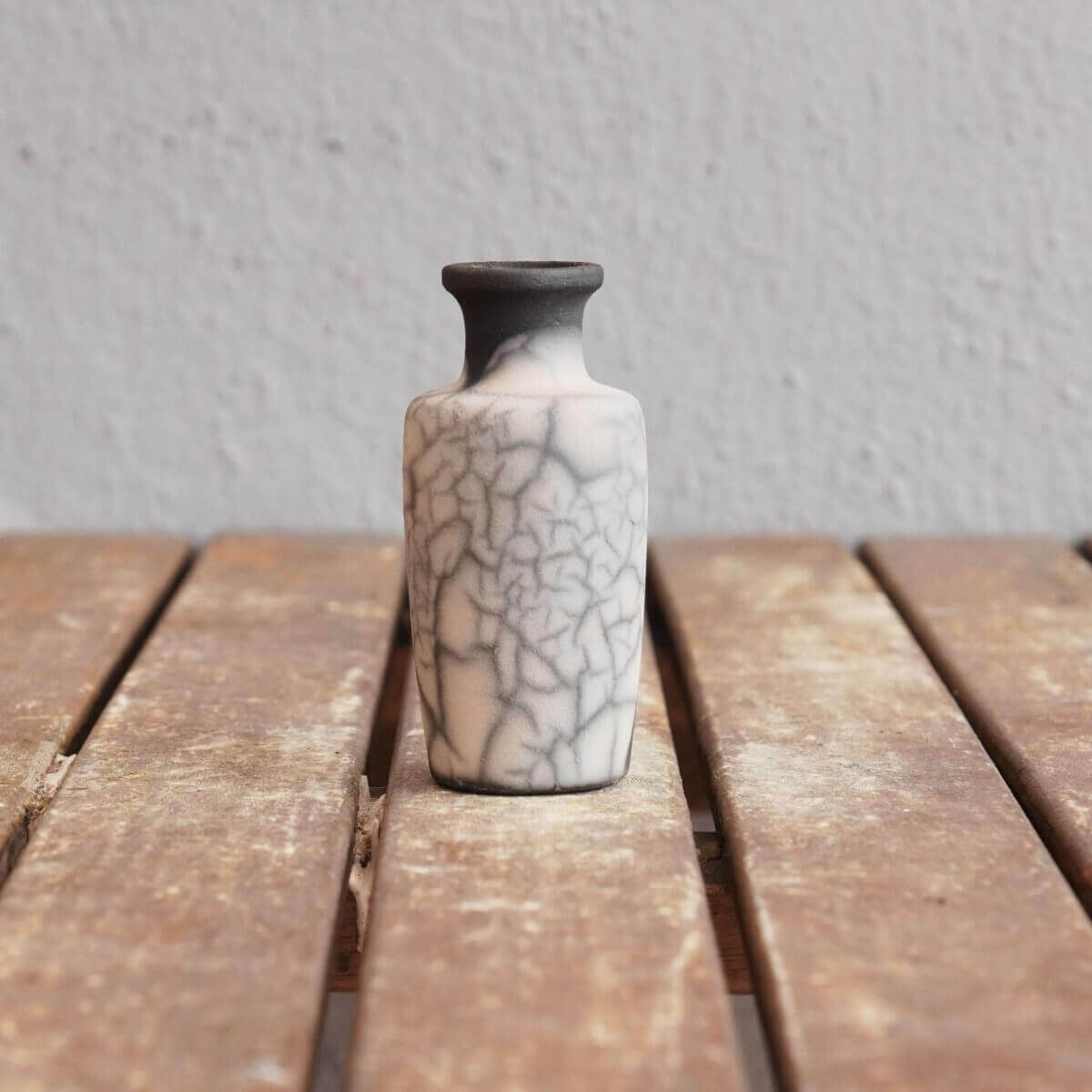 RAAQUU Hana E Mini Ceramic Vase 3.5" Raku Fired Pottery Gift by RAAQUU