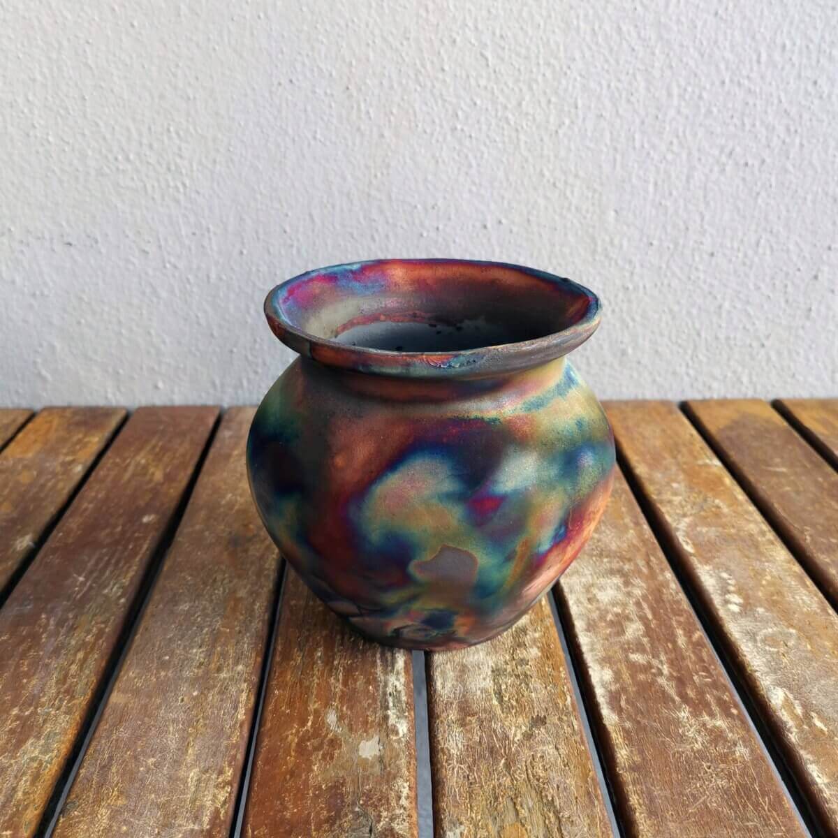 RAAQUU HOFU raku pottery vase by RAAQUU