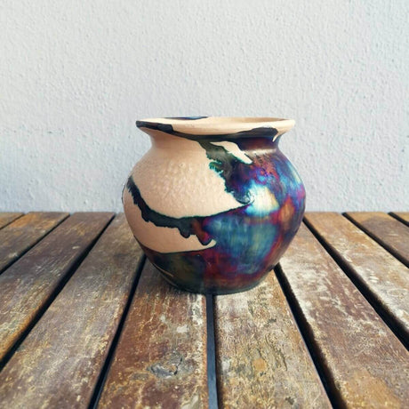 RAAQUU HOFU raku pottery vase by RAAQUU