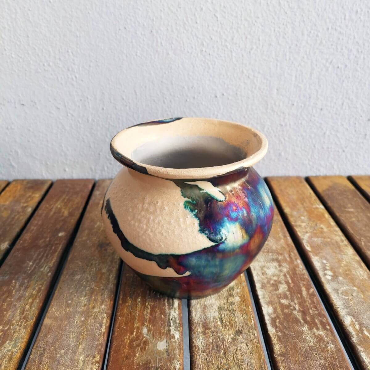 RAAQUU HOFU raku pottery vase by RAAQUU