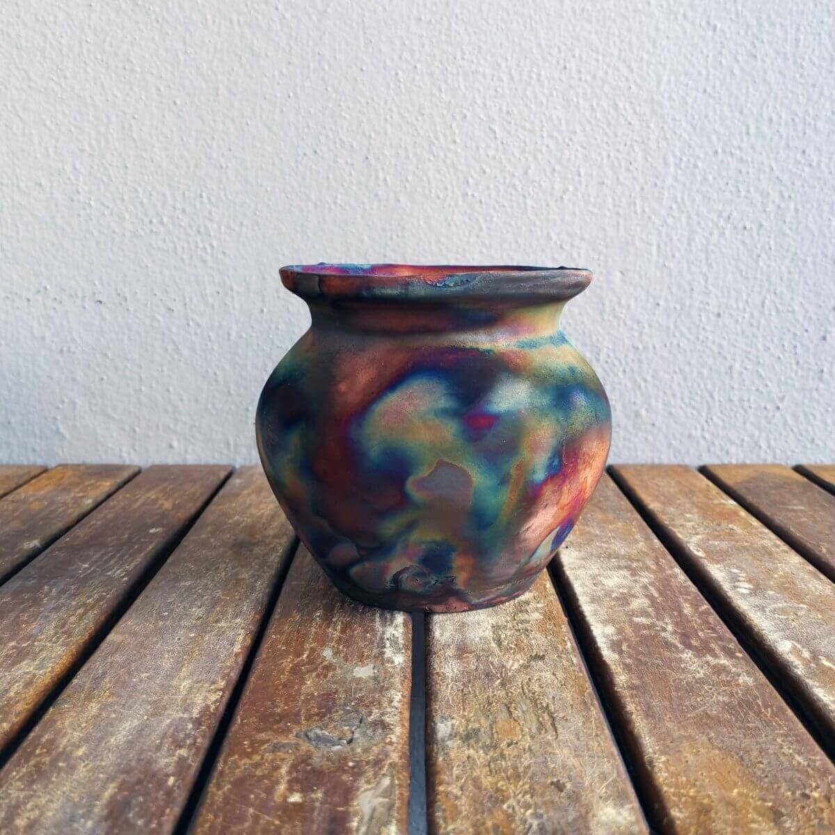 RAAQUU HOFU raku pottery vase by RAAQUU