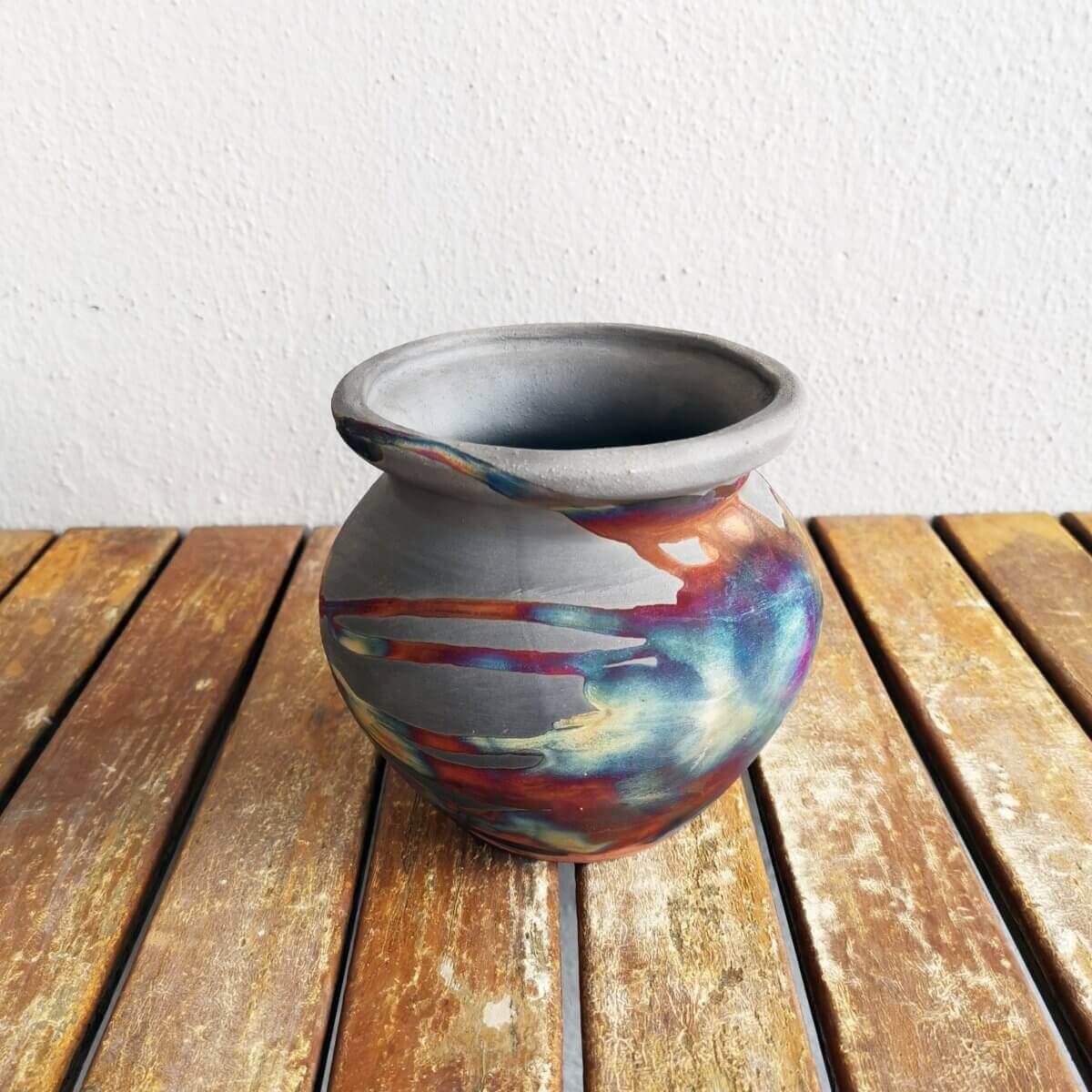 RAAQUU HOFU raku pottery vase by RAAQUU