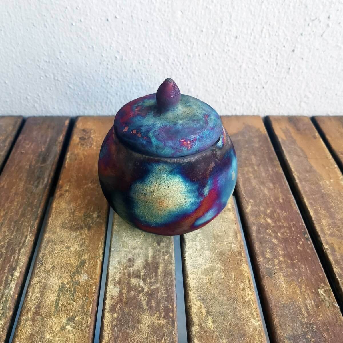 RAAQUU KIOKU Small raku pottery Urn for Remains - 12 oz capacity for child, pet, dog, cat by RAAQUU