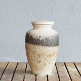 RAAQUU Omoide Ceramic Urn (Pre-Order) for Adult Remains - Raku Pottery 170 cubic inches Unique Handmade Cremation Vessel for Ashes, Pets, Cats, Dogs by RAAQUU