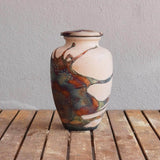 RAAQUU Omoide Ceramic Urn (Pre-Order) for Adult Remains - Raku Pottery 170 cubic inches Unique Handmade Cremation Vessel for Ashes, Pets, Cats, Dogs by RAAQUU