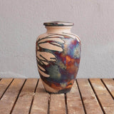 RAAQUU Omoide Ceramic Urn (Pre-Order) for Adult Remains - Raku Pottery 170 cubic inches Unique Handmade Cremation Vessel for Ashes, Pets, Cats, Dogs by RAAQUU