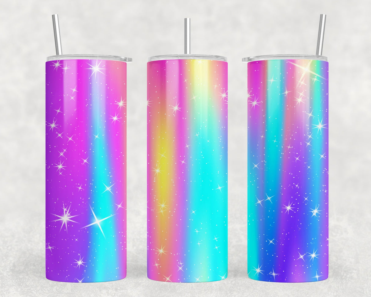 Rainbow Bright|Skinny Tumbler|Optional Bluetooth Speaker| Speaker Color Varies by Rowdy Ridge Co