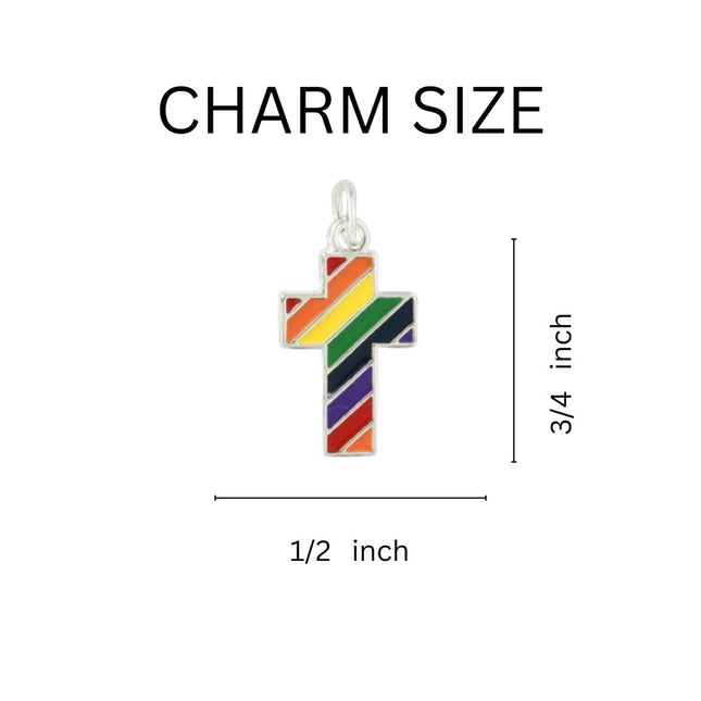 Rainbow Cross Gay Pride Charms by Fundraising For A Cause